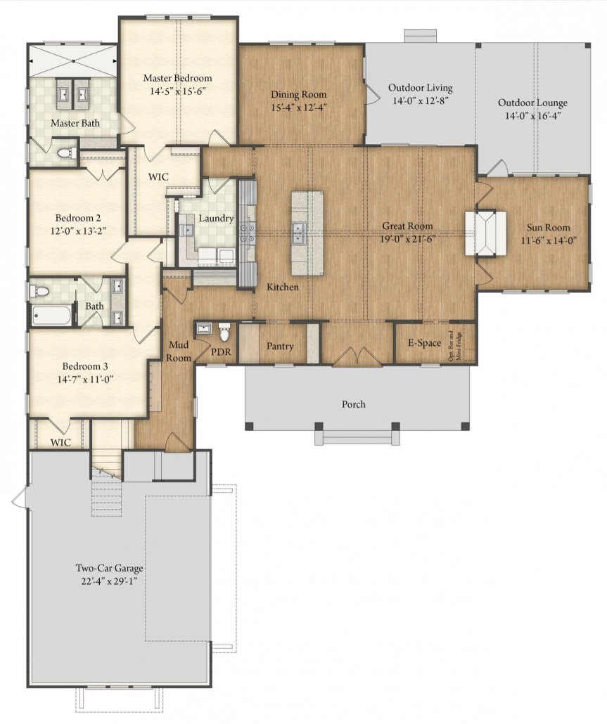 Del Ray Model Home Floor Plan - RiverBrook Builders